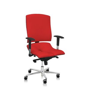 ASANA Seating Ergonomická kancelárska stolička Asana Steel Standard Farba čalúnenia: Eko koža Červená 582, Opierky rúk: bez opierok