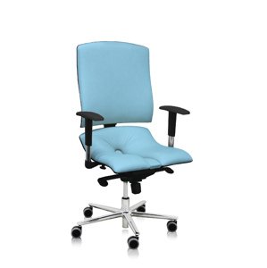 ASANA Seating Ergonomická kancelárska stolička Asana Steel Standard Farba čalúnenia: Eko koža Svetlo Modrá 574, Opierky rúk: bez opierok