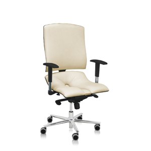 ASANA Seating Ergonomická kancelárska stolička Asana Steel Standard Farba čalúnenia: Eko koža Krémová 554, Opierky rúk: s opierkami