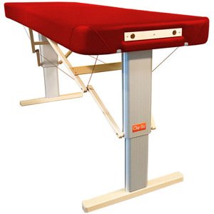 Prenosný elektrický masážny stôl Clap Tzu Linea Wellness Farba: PU - vínová (wine red), Rozmery: 192x80cm, Doplnky: akumulátorové napájanie