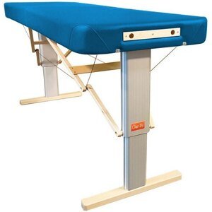 Prenosný elektrický masážny stôl Clap Tzu Linea Wellness Farba: PU - azúrová (azure), Rozmery: 192x75cm, Doplnky: sieťové napájanie + vstavané elektr…