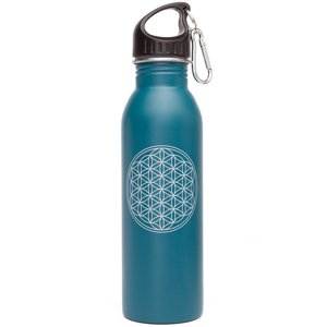 Cestovná fľaša so slamkou Bodhi  z nehrdzavejúcej ocele Motív: Flower of life