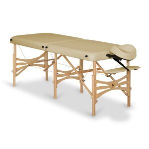 Skladací masážny stôl HABYS® Alba Farba: béžová (#33) - Vinyl Flex, Veľkosť a farba rámu: 180 x 70 cm - buk svetlý