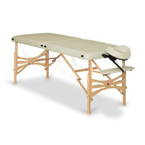 Skladací masážny stôl HABYS® Panda Farba: krémová (#20) - Vinyl Flex, Veľkosť a farba rámu: 180 x 60 cm - buk svetlý