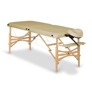 Skladací masážny stôl HABYS® Panda Farba: béžová (#33) - Vinyl Flex, Veľkosť a farba rámu: 180 x 60 cm - buk svetlý