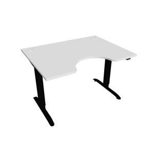 Elektricky výškovo nastaviteľný stôl Hobis Motion Ergo - 2 segmentový, štandardný ovládač Šírka: 120 cm, Farba dosky: biela, Farba kovu: čierna RAL 9…