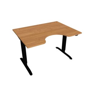Elektricky výškovo nastaviteľný stôl Hobis Motion Ergo - 2 segmentový, štandardný ovládač Šírka: 120 cm, Farba dosky: jelša, Farba kovu: čierna RAL 9…