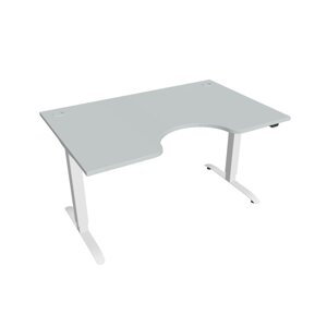 Elektricky výškovo nastaviteľný stôl Hobis Motion Ergo - 2 segmentový, štandardný ovládač Šírka: 140 cm, Farba dosky: sivá, Farba kovu: biela RAL 9016