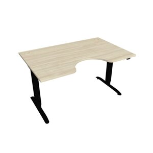 Elektricky výškovo nastaviteľný stôl Hobis Motion Ergo - 2 segmentový, štandardný ovládač Šírka: 140 cm, Farba dosky: agát, Farba kovu: čierna RAL 90…