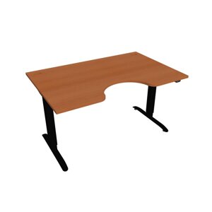 Elektricky výškovo nastaviteľný stôl Hobis Motion Ergo - 2 segmentový, štandardný ovládač Šírka: 140 cm, Farba dosky: čerešňa, Farba kovu: čierna RAL…