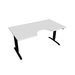 Elektricky výškovo nastaviteľný stôl Hobis Motion Ergo - 2 segmentový, štandardný ovládač Šírka: 160 cm, Farba dosky: biela, Farba kovu: čierna RAL 9…