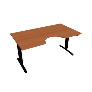 Elektricky výškovo nastaviteľný stôl Hobis Motion Ergo - 2 segmentový, štandardný ovládač Šírka: 160 cm, Farba dosky: čerešňa, Farba kovu: čierna RAL…