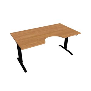 Elektricky výškovo nastaviteľný stôl Hobis Motion Ergo - 2 segmentový, štandardný ovládač Šírka: 160 cm, Farba dosky: jelša, Farba kovu: čierna RAL 9…