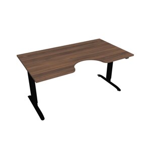 Elektricky výškovo nastaviteľný stôl Hobis Motion Ergo - 2 segmentový, štandardný ovládač Šírka: 160 cm, Farba dosky: orech, Farba kovu: čierna RAL 9…