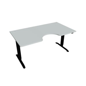 Elektricky výškovo nastaviteľný stôl Hobis Motion Ergo - 2 segmentový, štandardný ovládač Šírka: 160 cm, Farba dosky: sivá, Farba kovu: čierna RAL 90…