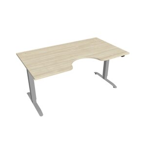 Elektricky výškovo nastaviteľný stôl Hobis Motion Ergo - 2 segmentový, štandardný ovládač Šírka: 160 cm, Farba dosky: agát, Farba kovu: sivá RAL 9006