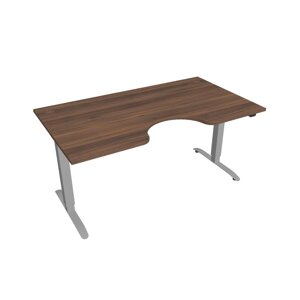 Elektricky výškovo nastaviteľný stôl Hobis Motion Ergo - 2 segmentový, štandardný ovládač Šírka: 160 cm, Farba dosky: orech, Farba kovu: sivá RAL 9006