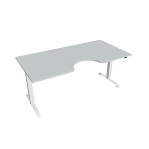 Elektricky výškovo nastaviteľný stôl Hobis Motion Ergo - 2 segmentový, štandardný ovládač Šírka: 180 cm, Farba dosky: sivá, Farba kovu: biela RAL 9016