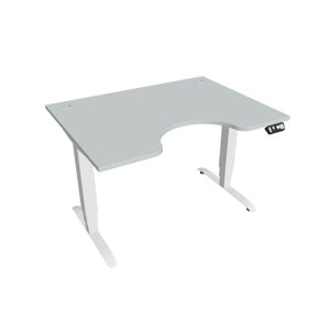 Elektricky výškovo nastaviteľný stôl Hobis Motion Ergo - 3M segmentový, pamäťový ovládač Šírka: 120 cm, Farba dosky: sivá, Farba kovu: biela RAL 9016