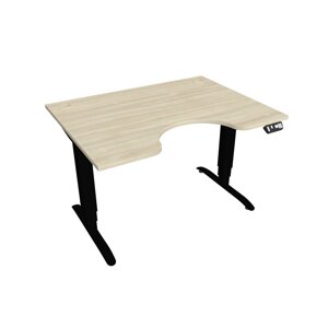 Elektricky výškovo nastaviteľný stôl Hobis Motion Ergo - 3M segmentový, pamäťový ovládač Šírka: 120 cm, Farba dosky: agát, Farba kovu: čierna RAL 9005