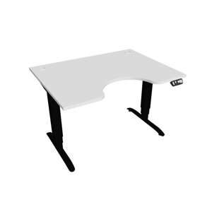 Elektricky výškovo nastaviteľný stôl Hobis Motion Ergo - 3M segmentový, pamäťový ovládač Šírka: 120 cm, Farba dosky: biela, Farba kovu: čierna RAL 90…