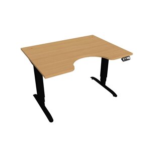 Elektricky výškovo nastaviteľný stôl Hobis Motion Ergo - 3M segmentový, pamäťový ovládač Šírka: 120 cm, Farba dosky: buk, Farba kovu: čierna RAL 9005