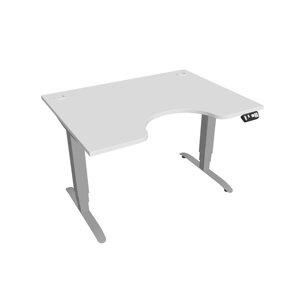 Elektricky výškovo nastaviteľný stôl Hobis Motion Ergo - 3M segmentový, pamäťový ovládač Šírka: 120 cm, Farba dosky: biela, Farba kovu: sivá RAL 9006