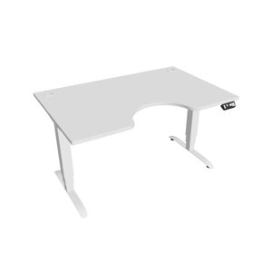 Elektricky výškovo nastaviteľný stôl Hobis Motion Ergo - 3M segmentový, pamäťový ovládač Šírka: 140 cm, Farba dosky: biela, Farba kovu: biela RAL 9016