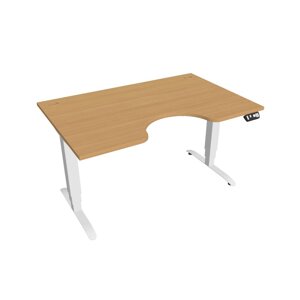 Elektricky výškovo nastaviteľný stôl Hobis Motion Ergo - 3M segmentový, pamäťový ovládač Šírka: 140 cm, Farba dosky: buk, Farba kovu: biela RAL 9016