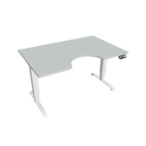 Elektricky výškovo nastaviteľný stôl Hobis Motion Ergo - 3M segmentový, pamäťový ovládač Šírka: 140 cm, Farba dosky: sivá, Farba kovu: biela RAL 9016