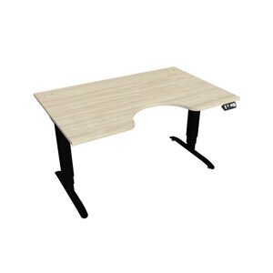 Elektricky výškovo nastaviteľný stôl Hobis Motion Ergo - 3M segmentový, pamäťový ovládač Šírka: 140 cm, Farba dosky: agát, Farba kovu: čierna RAL 9005