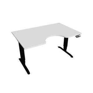 Elektricky výškovo nastaviteľný stôl Hobis Motion Ergo - 3M segmentový, pamäťový ovládač Šírka: 140 cm, Farba dosky: biela, Farba kovu: čierna RAL 90…