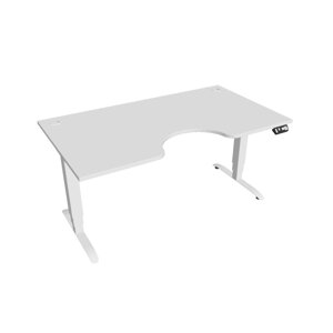 Elektricky výškovo nastaviteľný stôl Hobis Motion Ergo - 3M segmentový, pamäťový ovládač Šírka: 160 cm, Farba dosky: biela, Farba kovu: biela RAL 9016
