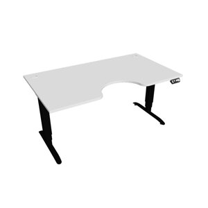 Elektricky výškovo nastaviteľný stôl Hobis Motion Ergo - 3M segmentový, pamäťový ovládač Šírka: 160 cm, Farba dosky: biela, Farba kovu: čierna RAL 90…