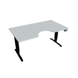 Elektricky výškovo nastaviteľný stôl Hobis Motion Ergo - 3M segmentový, pamäťový ovládač Šírka: 160 cm, Farba dosky: sivá, Farba kovu: čierna RAL 9005