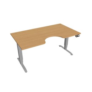 Elektricky výškovo nastaviteľný stôl Hobis Motion Ergo - 3M segmentový, pamäťový ovládač Šírka: 160 cm, Farba dosky: buk, Farba kovu: sivá RAL 9006