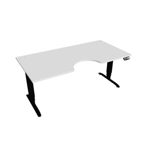 Elektricky výškovo nastaviteľný stôl Hobis Motion Ergo - 3M segmentový, pamäťový ovládač Šírka: 180 cm, Farba dosky: biela, Farba kovu: čierna RAL 90…