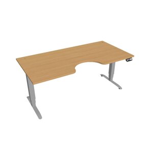 Elektricky výškovo nastaviteľný stôl Hobis Motion Ergo - 3M segmentový, pamäťový ovládač Šírka: 180 cm, Farba dosky: buk, Farba kovu: sivá RAL 9006