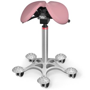 Sedlová stolička Salli MultiAdjuster Farba čalúnenia: Syntetická koža - ružová #9573, Výška postavy: Nízka (S) - do 150 cm, Konštrukcia: chrómová + m…