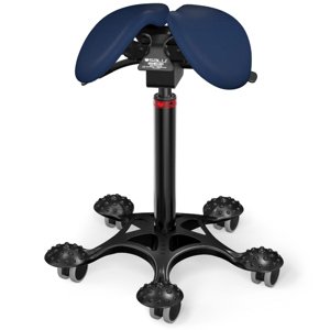 Sedlová stolička Salli MultiAdjuster Farba čalúnenia: Syntetická koža - dymová modrá #7606, Výška postavy: Nízka (S) - do 150 cm, Konštrukcia: čierna…