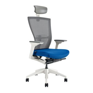 Ergonomická kancelárska stolička OfficePro Merens White Farba: modrá, Opierka hlavy: s opierkou