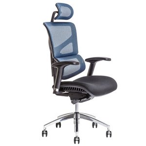 Ergonomická kancelárska stolička OfficePro Merope Farba: modrá, Opierka hlavy: s opierkou