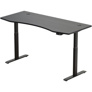 Elektricky výškovo nastaviteľný stôl Hi5 - 2 segmentový, pamäťový ovládač - čierna konštrukcia, čierna doska
