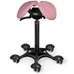 Sedlová stolička SALLI Swing Farba čalúnenia: Syntetická koža - ružová #9573, Výška postavy: Nízka (S) - do 150 cm, Konštrukcia: čierna + masážna Sal…