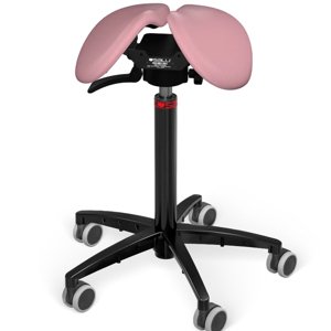 Sedlová stolička SALLI Swing Farba čalúnenia: Syntetická koža - ružová #9573, Výška postavy: Vysoká (L) - od 165 cm, Konštrukcia: čierna + štandard z…