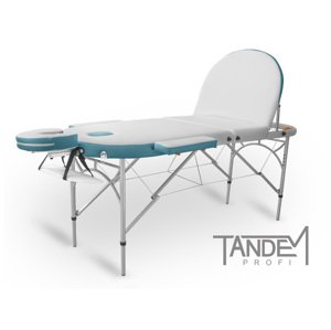 Skladací masážny stôl TANDEM Profi A3D Oval Duo Farba: bielo-tyrkysová
